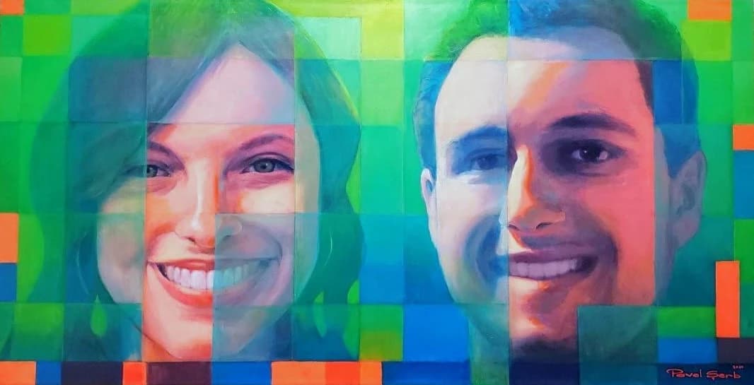 abstract portrait oil painting