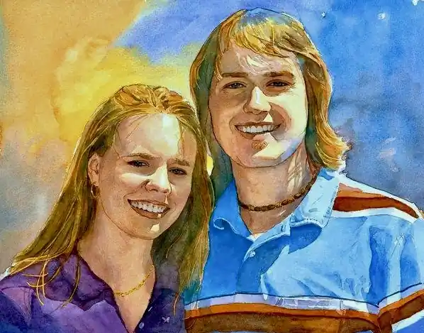 Couple watercolor portrait