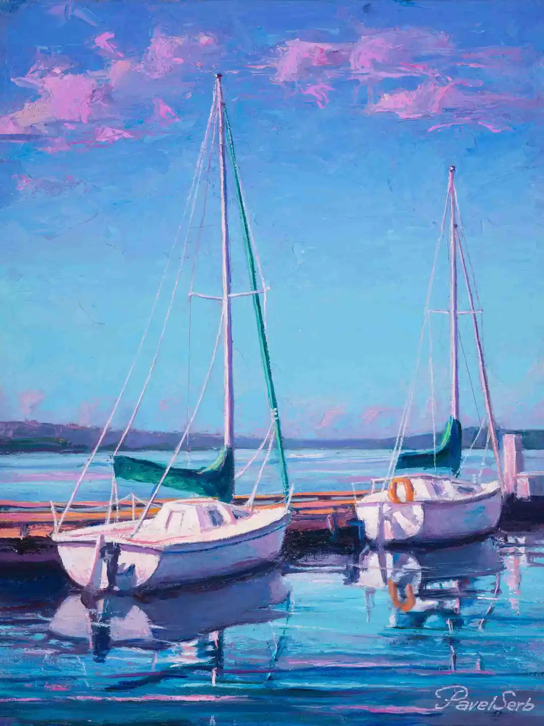 boats - oil painting