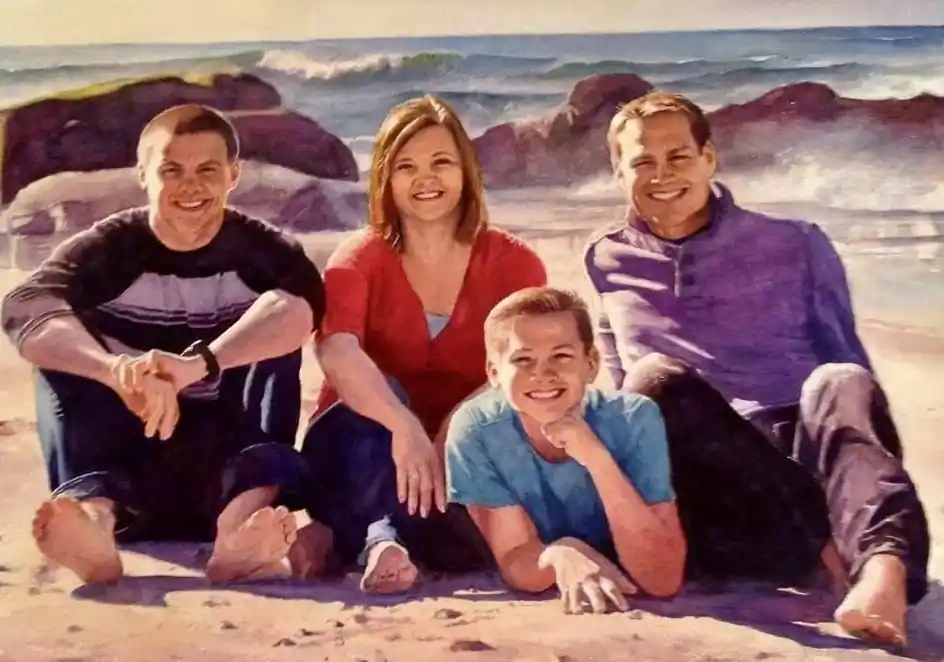 watercolor family portrait